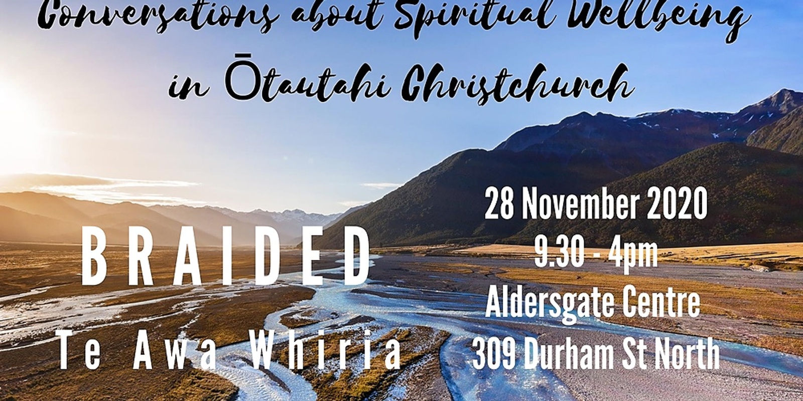 Banner image for BRAIDED - Te Awa Whiria  Conversations about Spiritual Wellbeing in Ōtautahi Christchurch