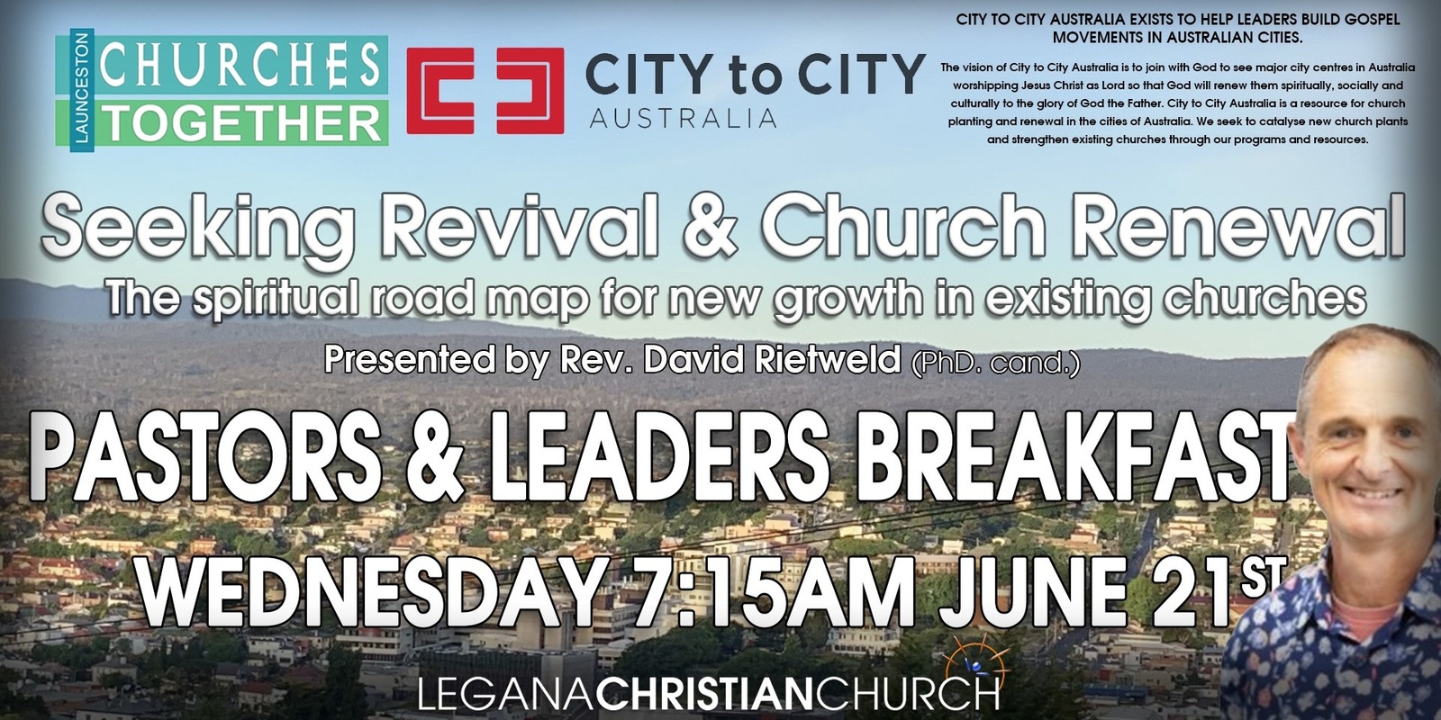 Banner image for Pastors and Church Leaders Breakfast, Wednesday 21st June 2023