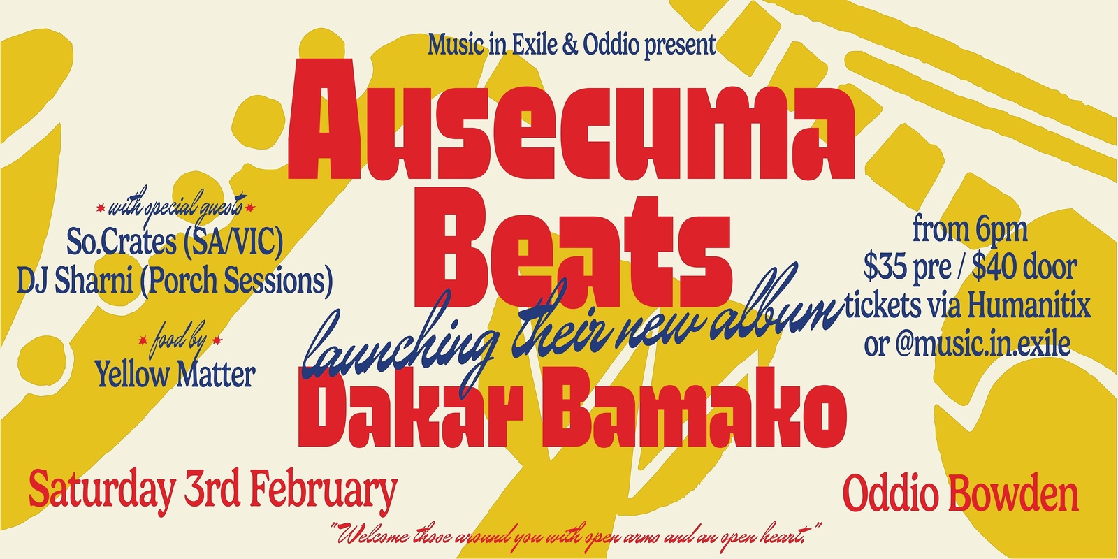 Banner image for Ausecuma Beats present "Dakar Bamako" w/ special guests SO.Crates -- live at Oddio! 
