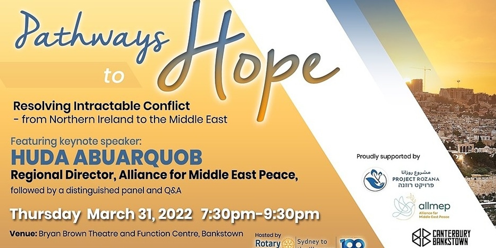 Banner image for Pathways to Hope: Resolving intractable conflict – from Northern Ireland to the Middle East