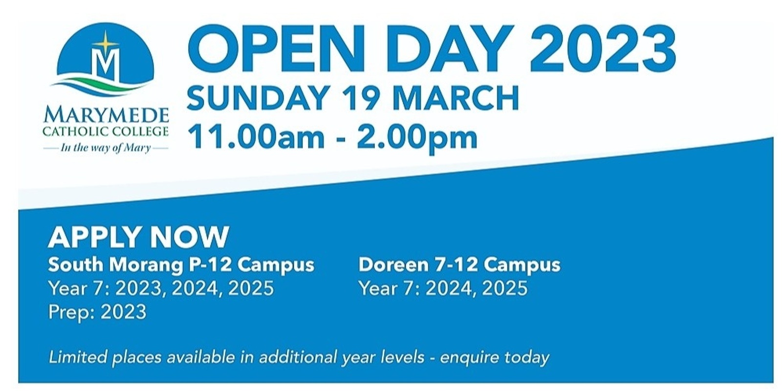 Banner image for Marymede Catholic College Open Day 2023