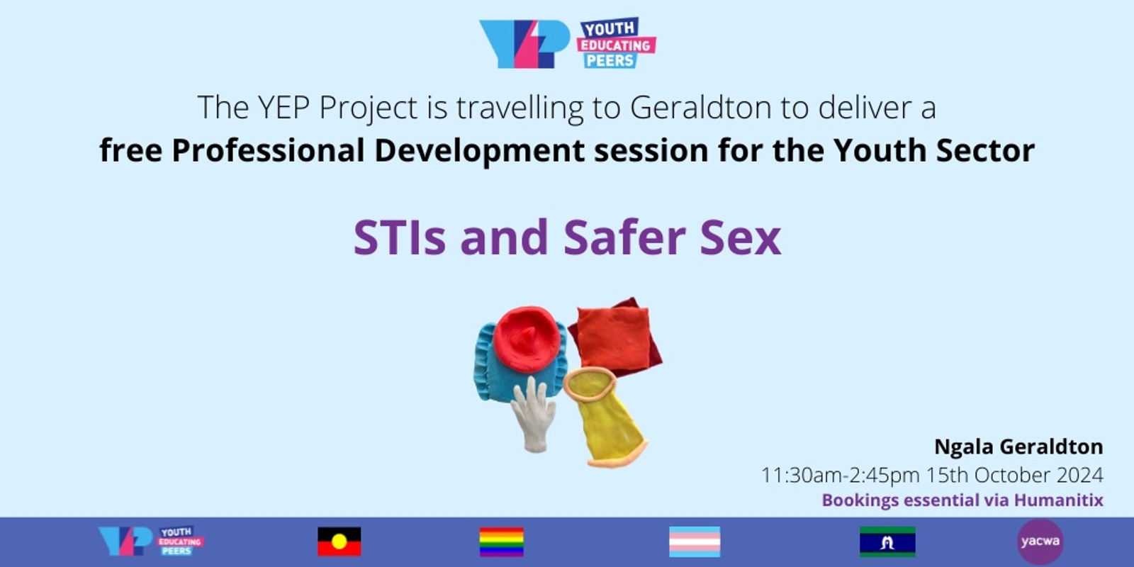 Banner image for YEP presents in Geraldton an STI Testing and Safer Sex Professional Development Session