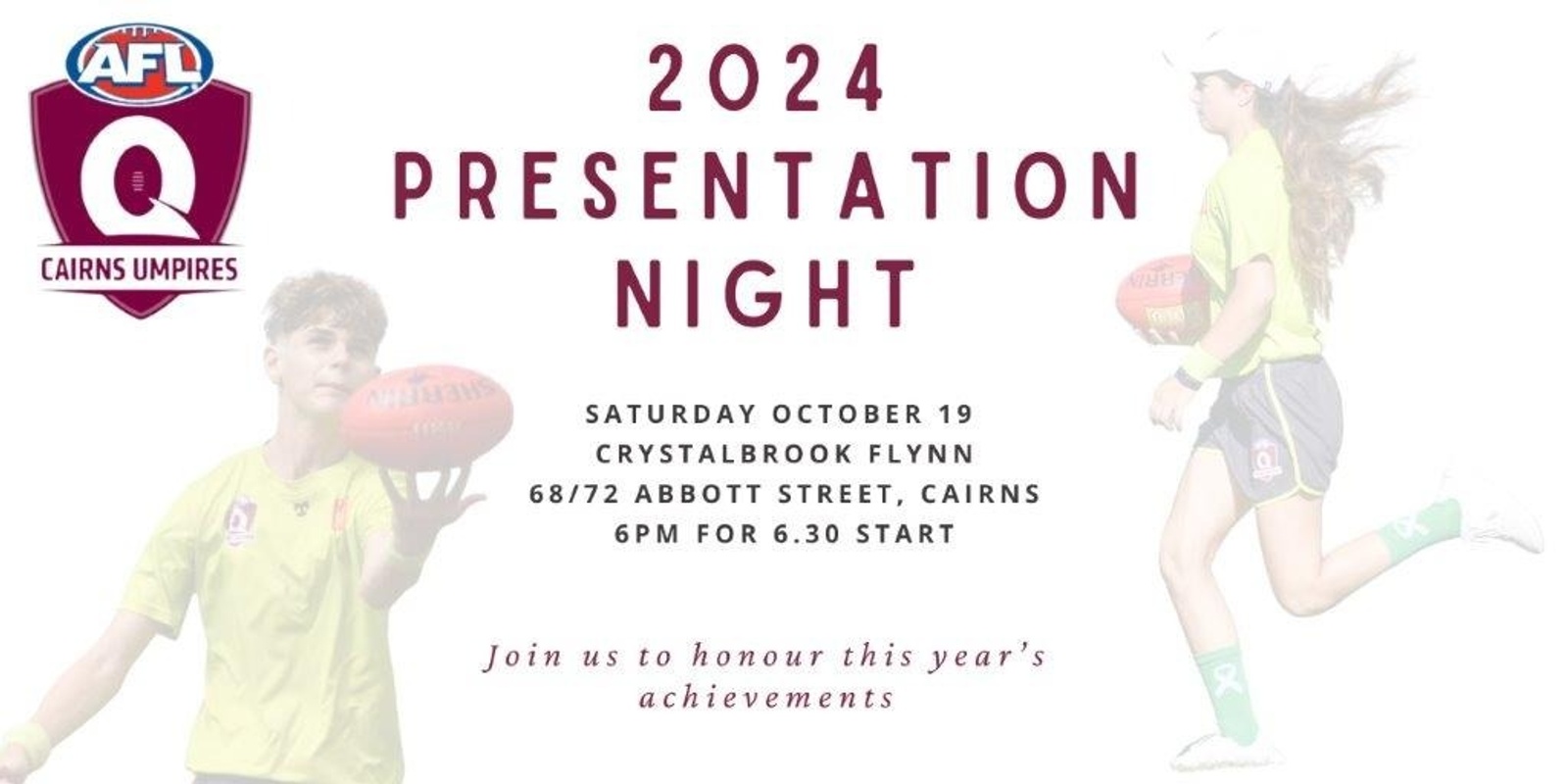 Banner image for 2024 AFLCUA Presentation Night