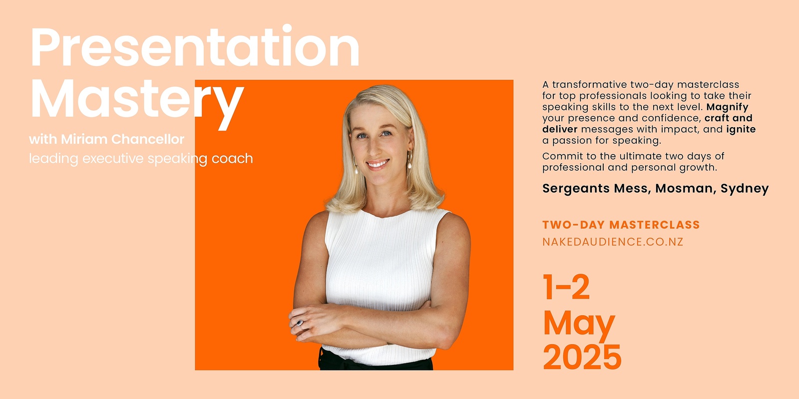 Banner image for (Sydney) Masterclass in Presentation Mastery with Miriam Chancellor