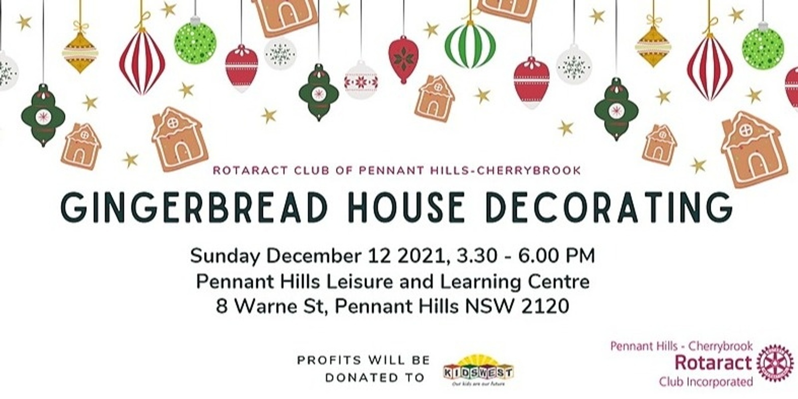Banner image for PHC Rotaract Gingerbread House Decorating for Kidswest!