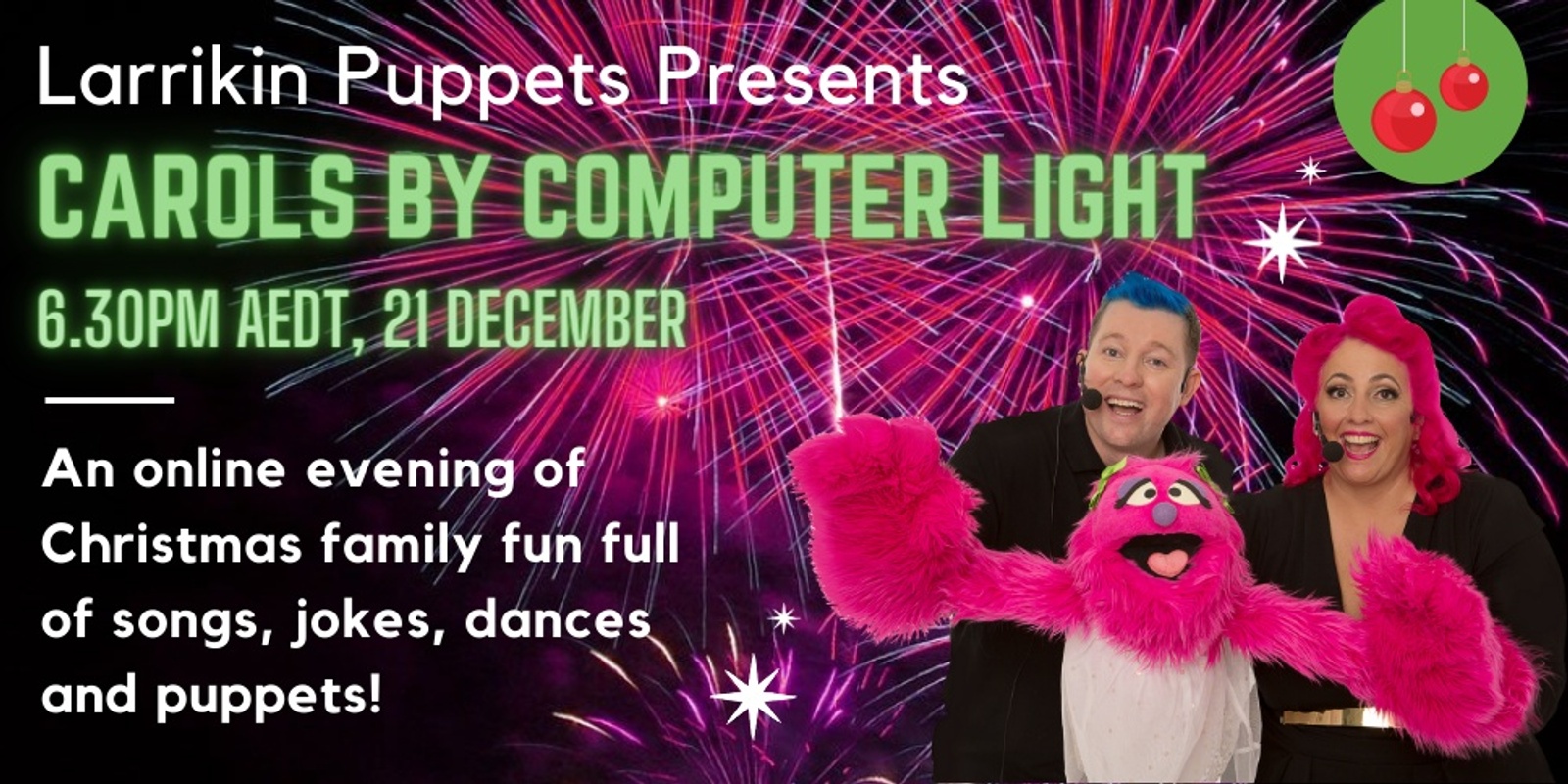 Banner image for Carols By Computer Light: Online Christmas Show