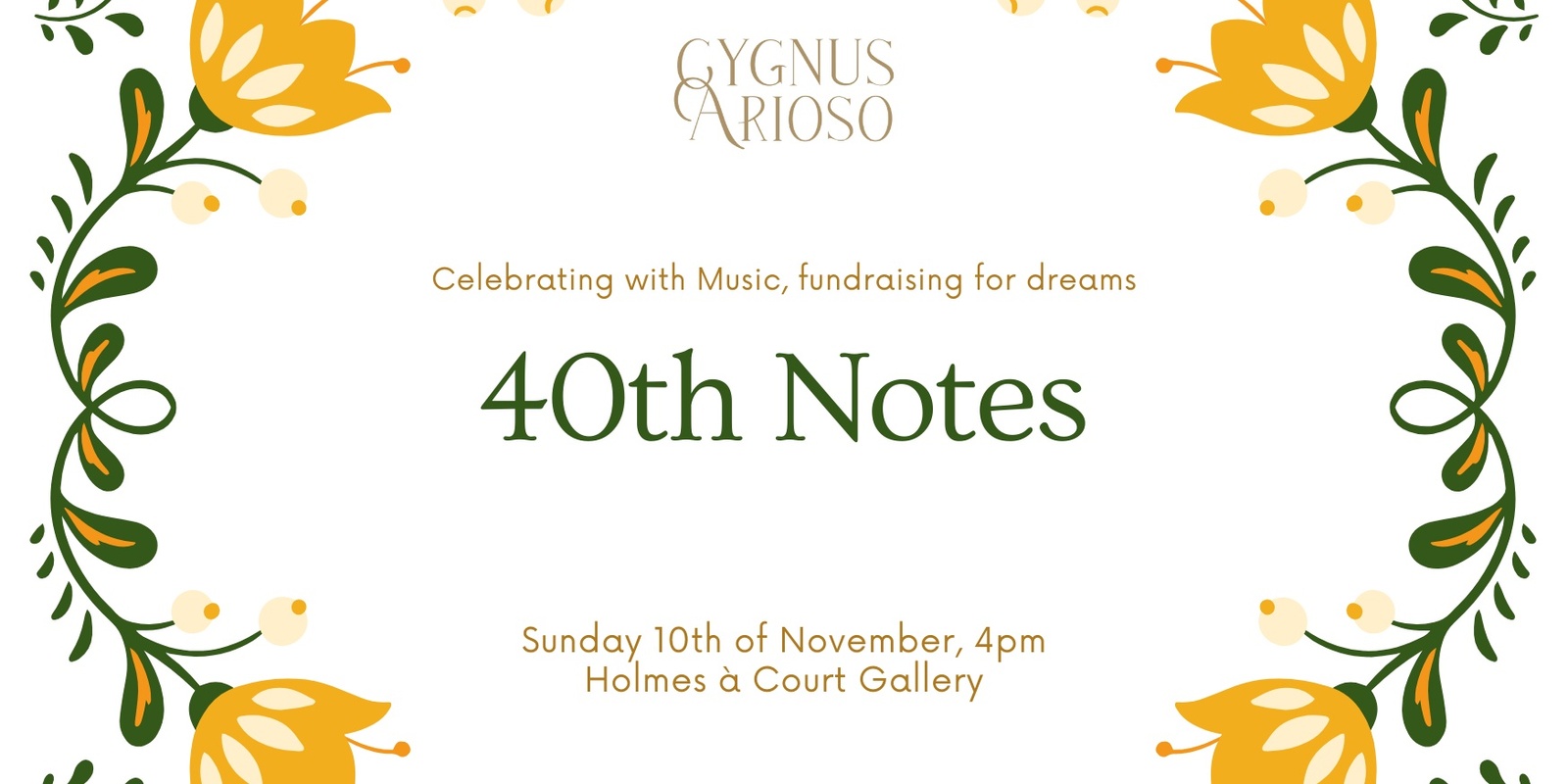 Banner image for 40th Notes : Celebrating with Music, fundraising for Dreams