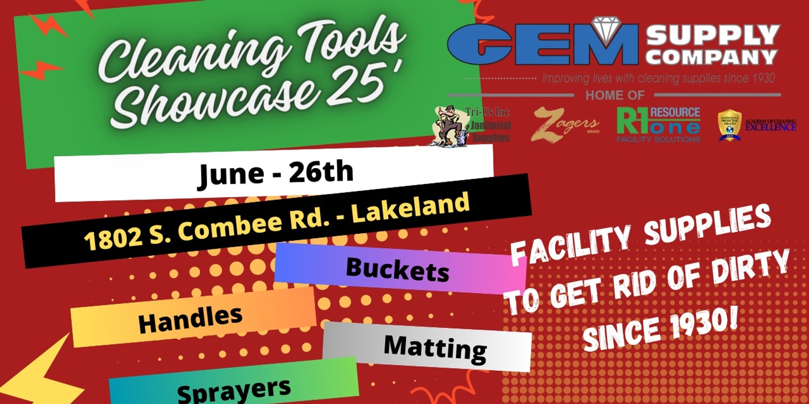 Banner image for GEM Supply Cleaning Tools Showcase * Lakeland *  6.26.25 