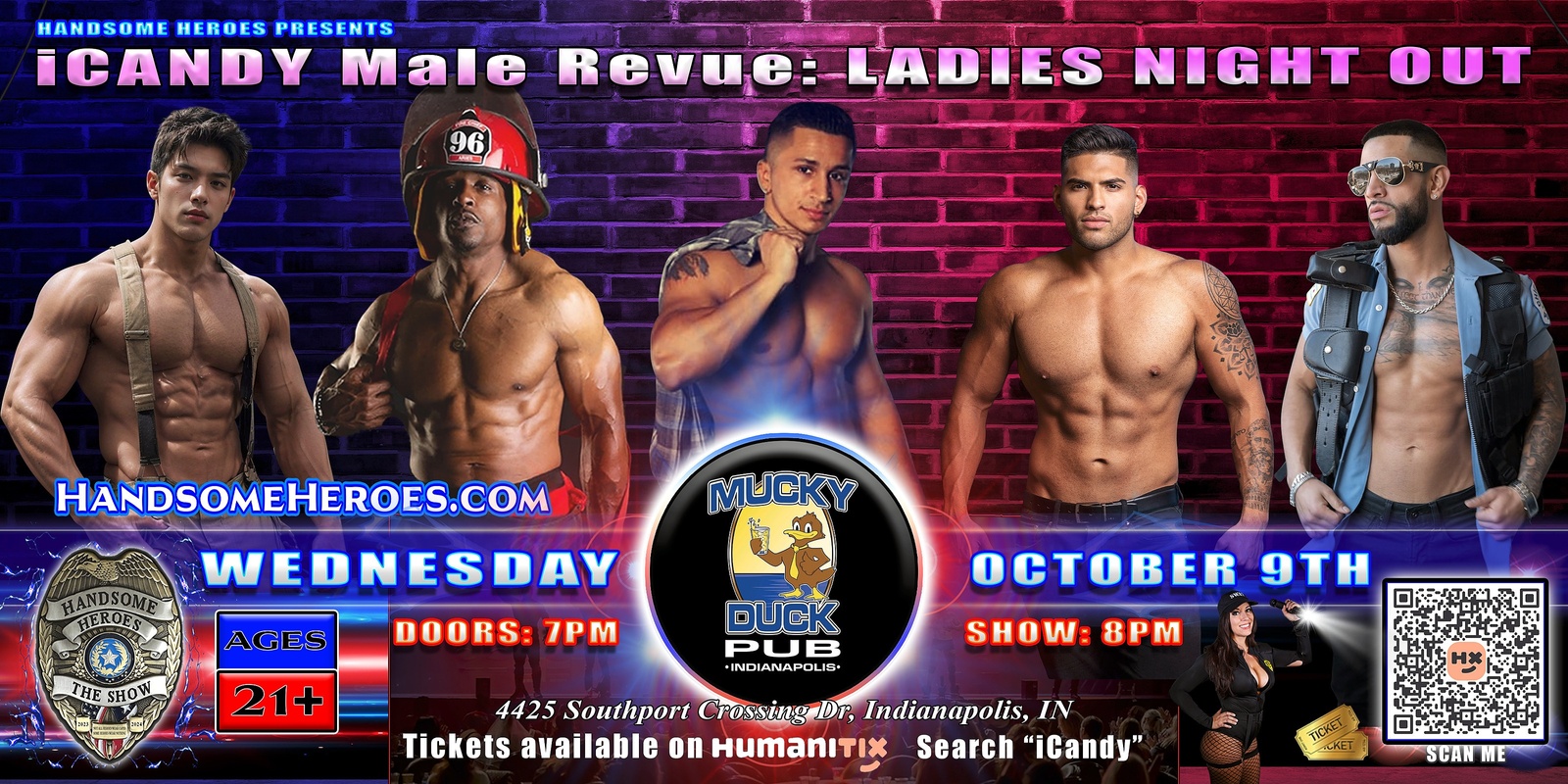 Banner image for Indianapolis, IN - Handsome Heroes Presents: iCandy Male Revue @ Mucky Duck