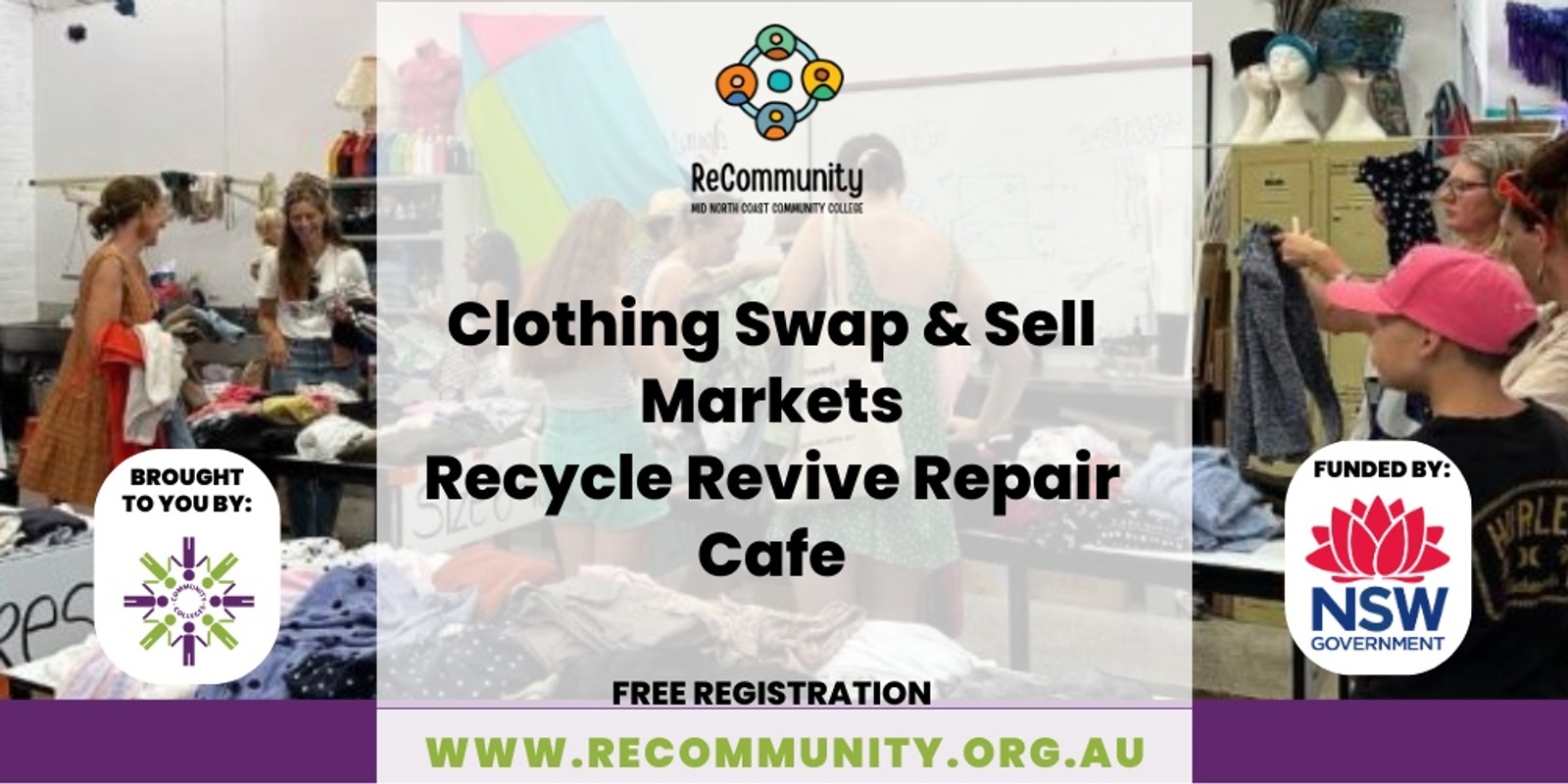 Banner image for Clothing Swap & Sell Markets & Recycle Revive Repair Cafe | KEMPSEY | EARTH HOUR