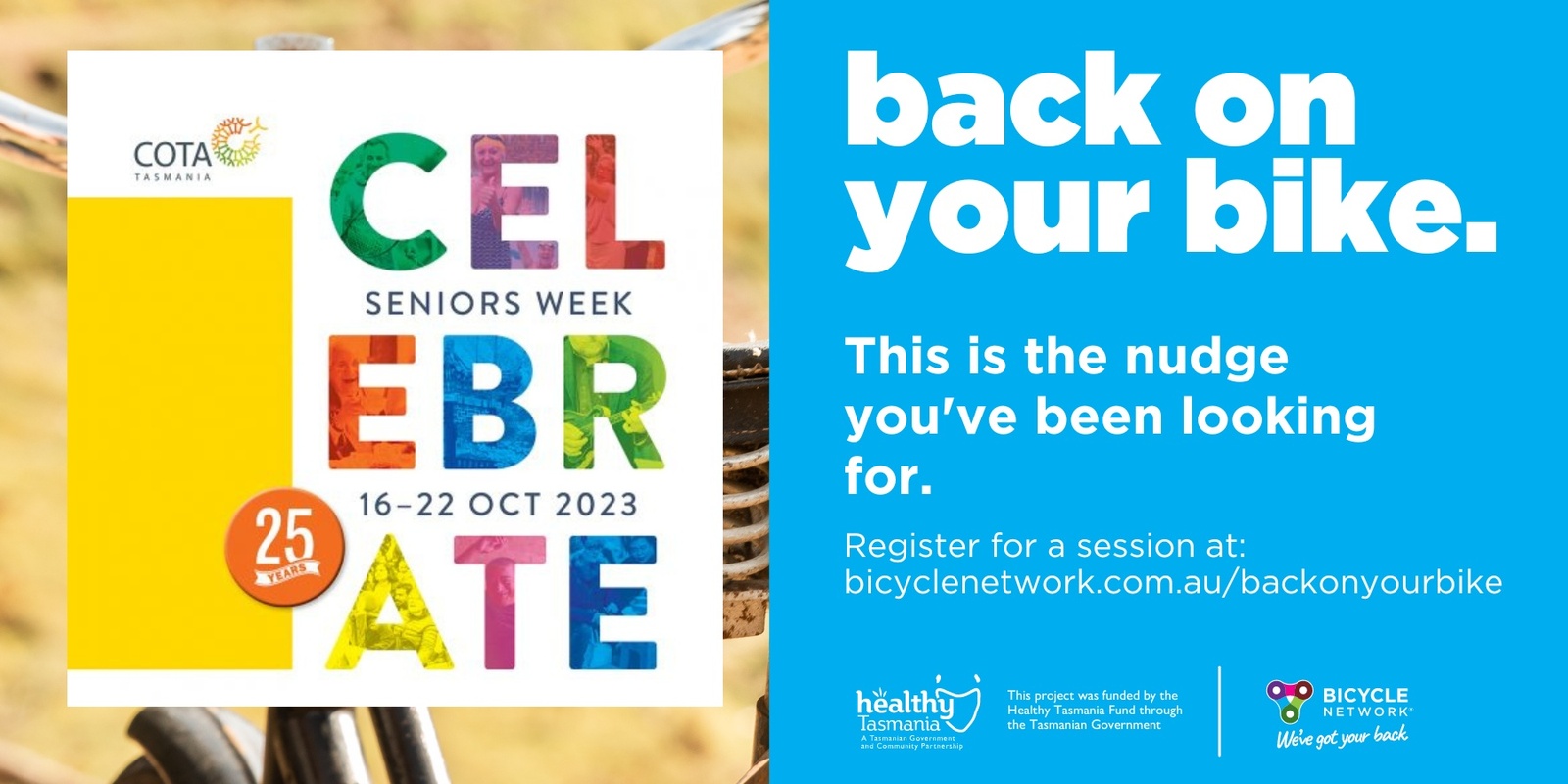 Banner image for Seniors Week | Back on your bike. Launceston