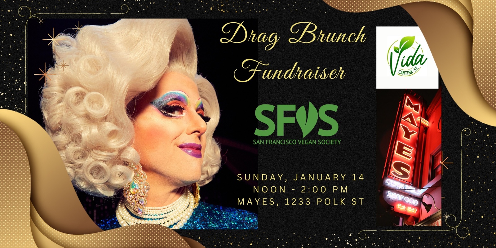 Banner image for San Francisco Vegan Society Drag Brunch Fundraiser