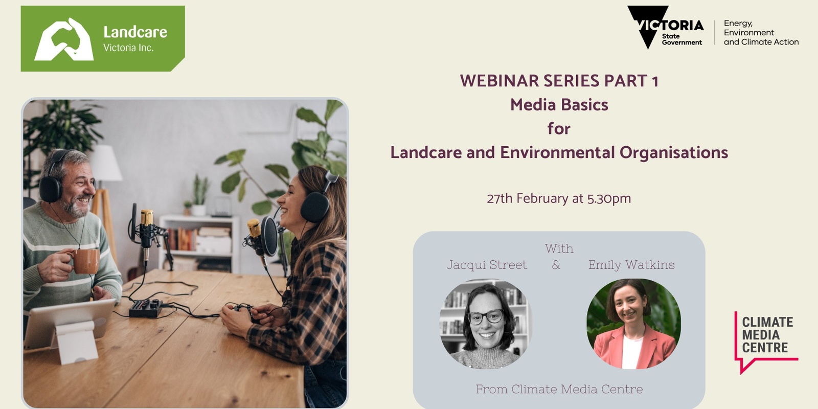 Banner image for Webinar series - Part 1: Media Basics for Landcare and Environmental Organisations 