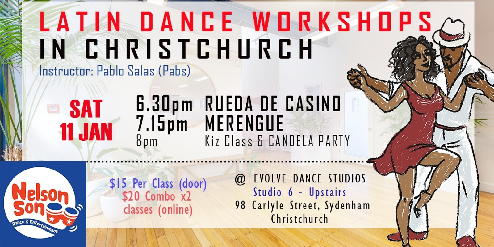 Banner image for Latin Dance Workshop Combo CHCH - Merengue & Rueda