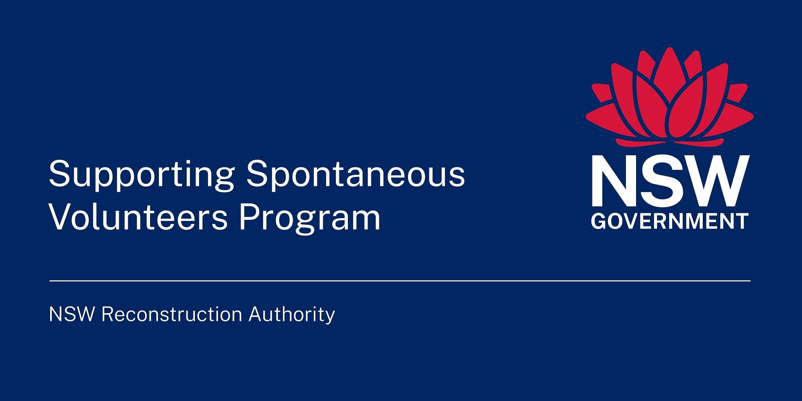 Banner image for Information Briefing - Supporting Spontaneous Volunteers Program