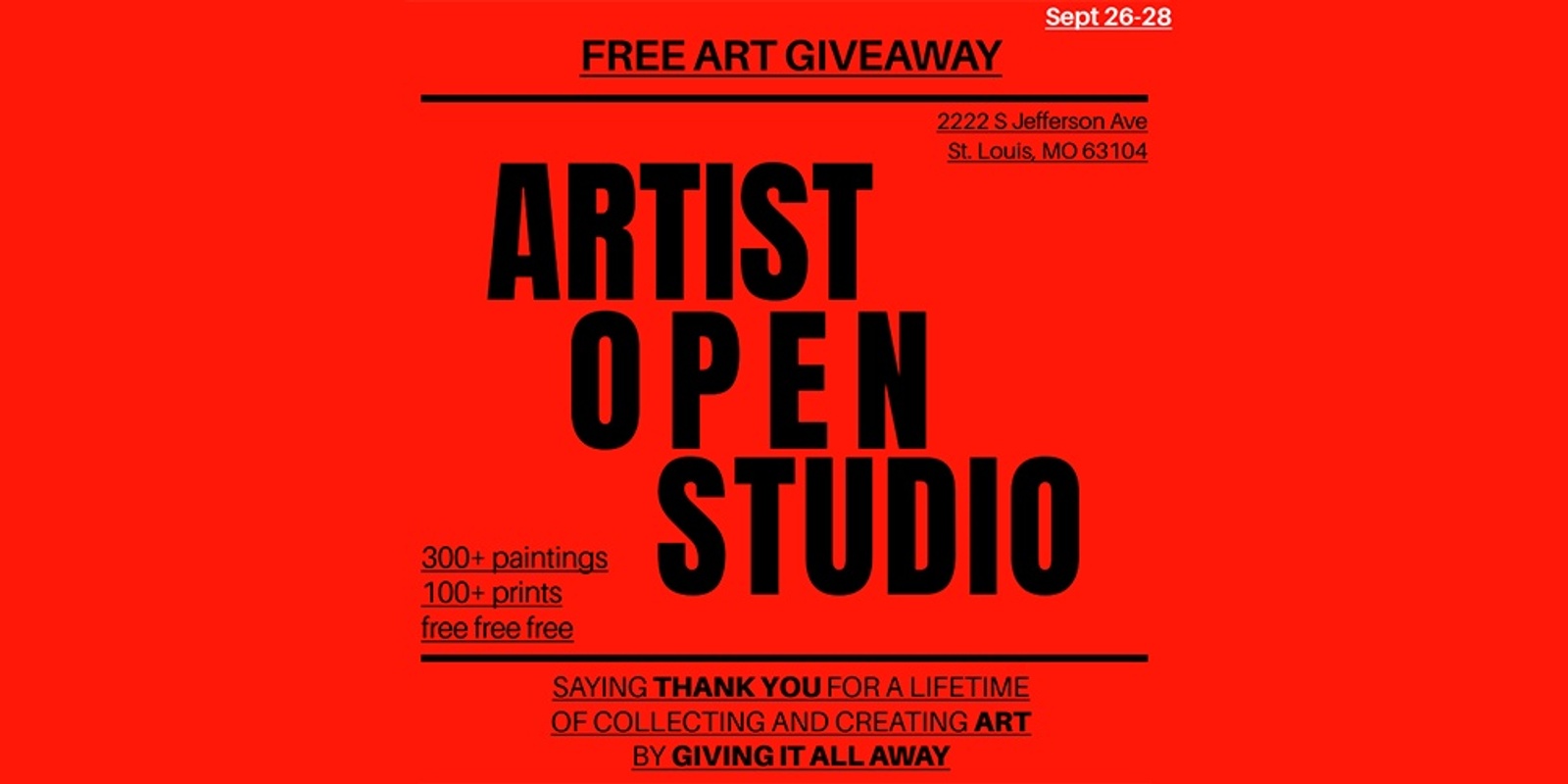 Banner image for ⭐️Artist Open Studio Event⭐️ 💜Letting Go With Gratitude - Free Art Give Away Celebration💜