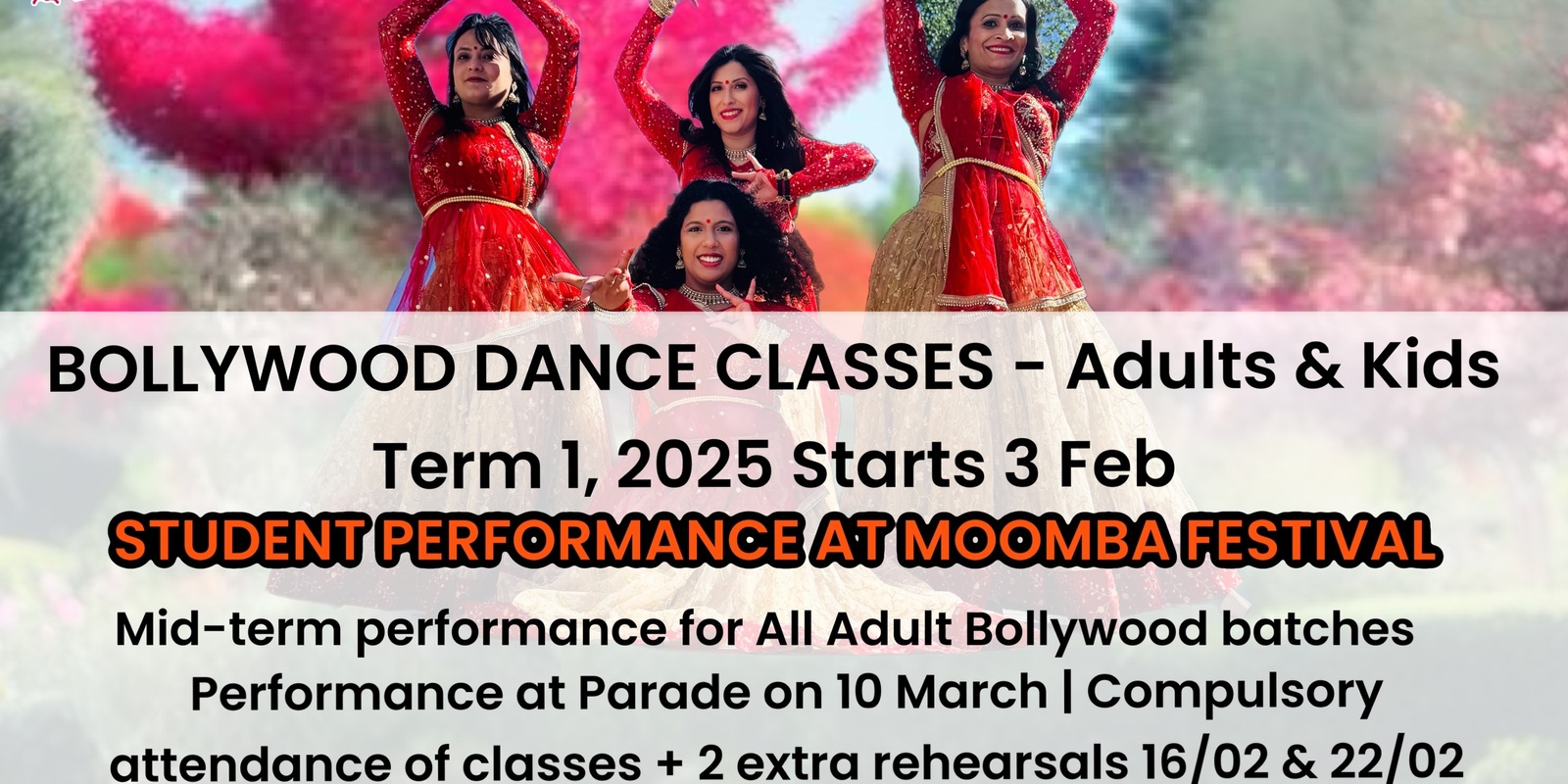 Banner image for Term 1, 2025 Bollywood Dance Classes Adults & Kids (All Locations)