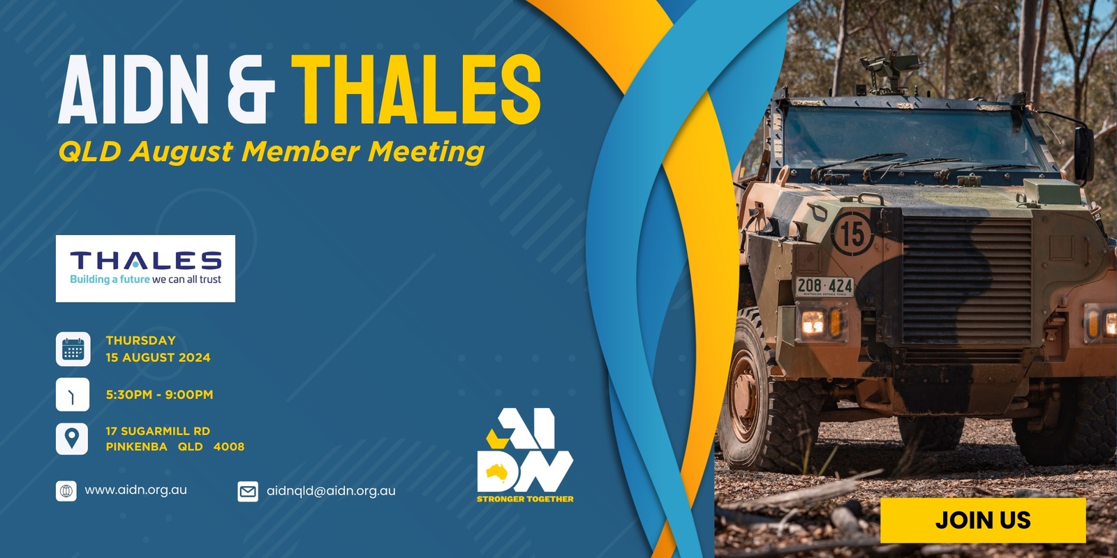 Banner image for AIDN QLD August Member Meeting with THALES