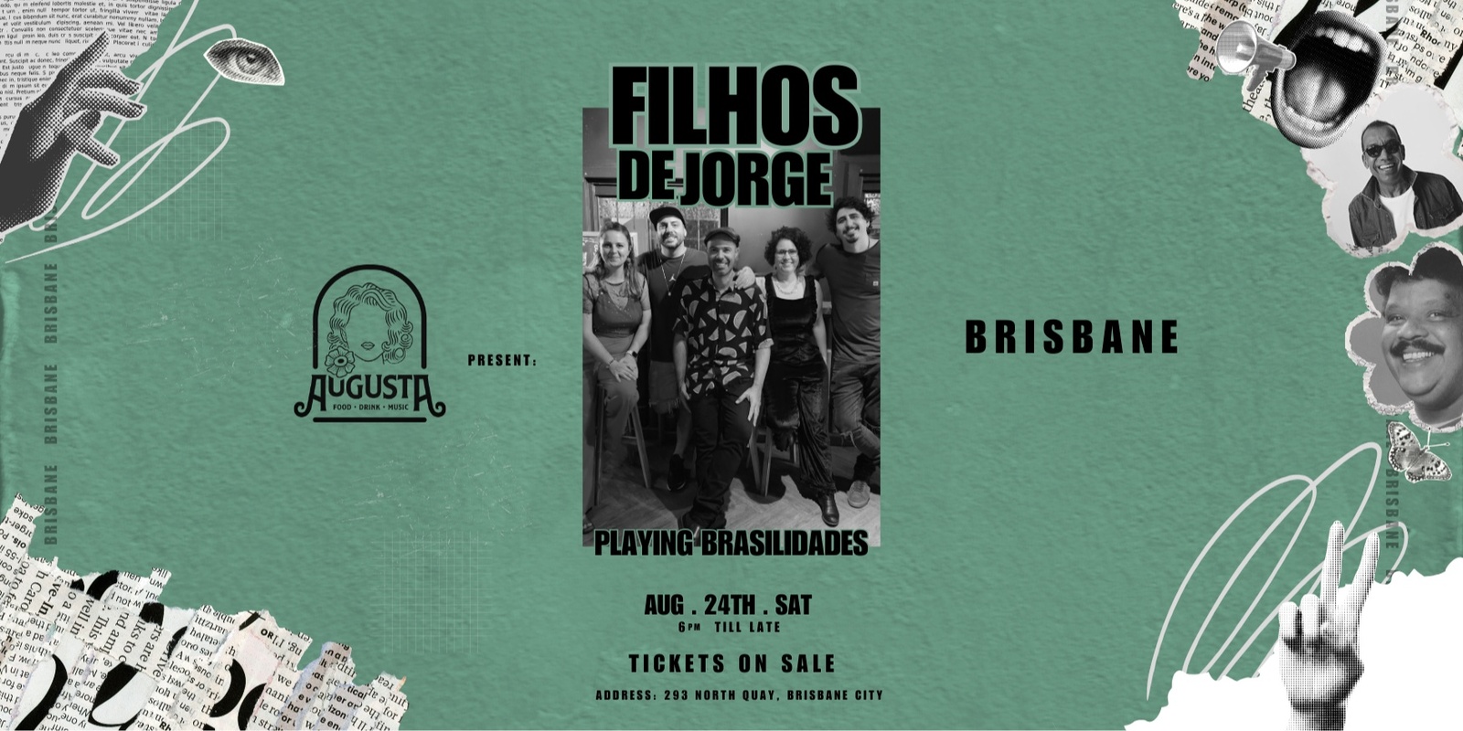 Banner image for Filhos de Jorge band - 24/08 - Augusta Brisbane - Live Brazilian Music