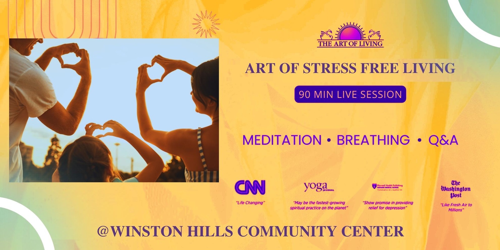 Banner image for Art of Stress Free Living: An Intro to the Happiness Program in Winston Hills