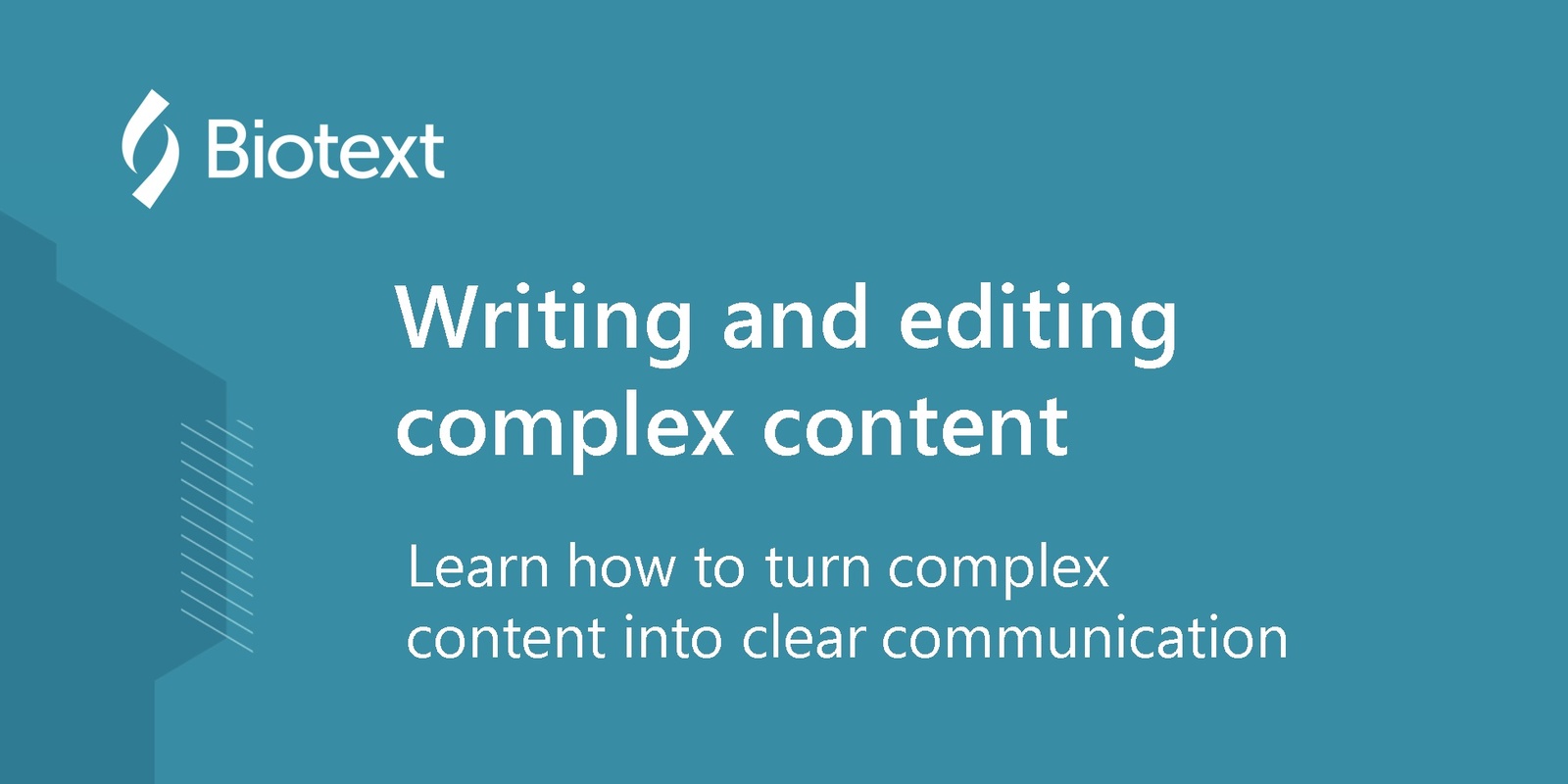 Banner image for Writing and editing complex content:  October 2024