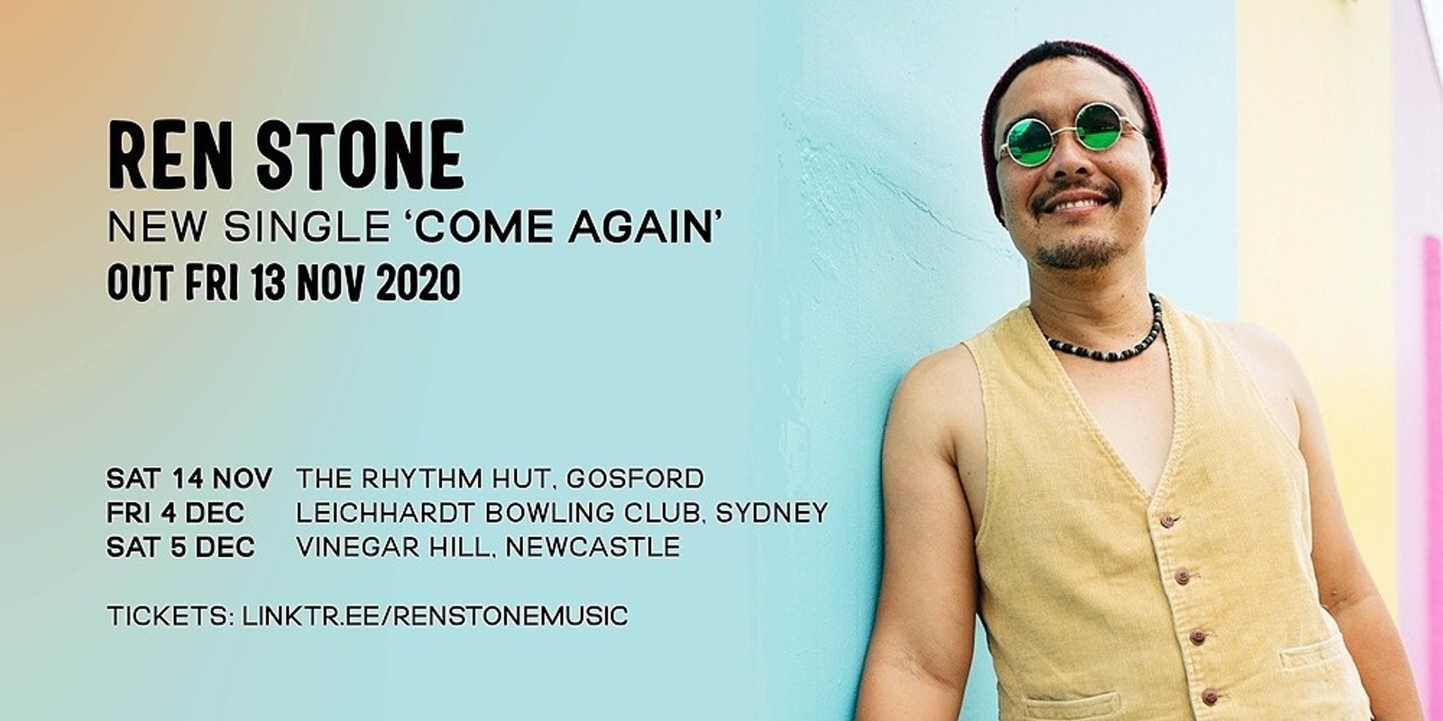 Banner image for Ren Stone 'Come Again' single release, Newcastle (full band)