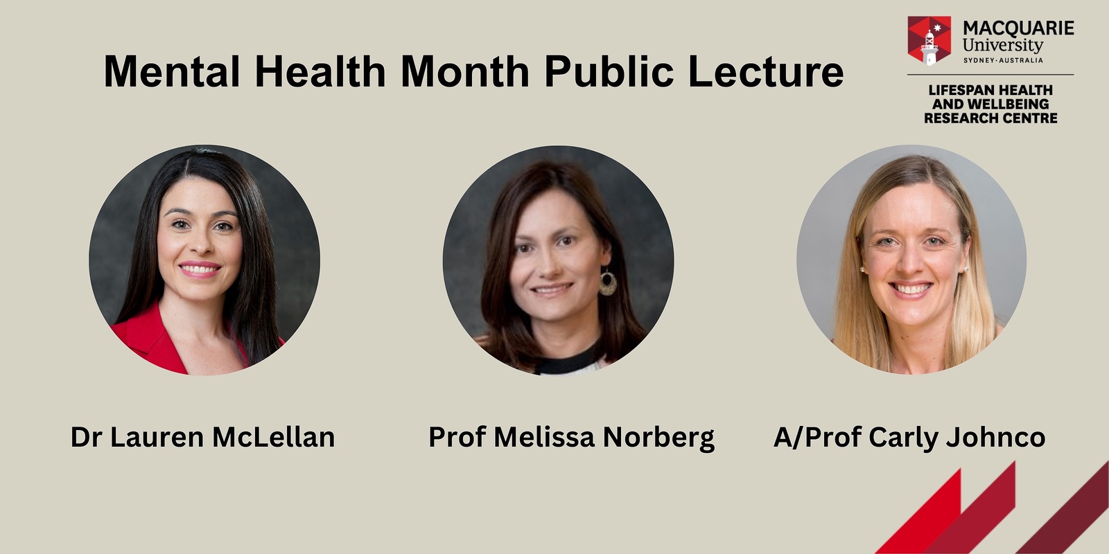Banner image for Macquarie University Lifespan Research Centre Mental Health Month Public Lecture