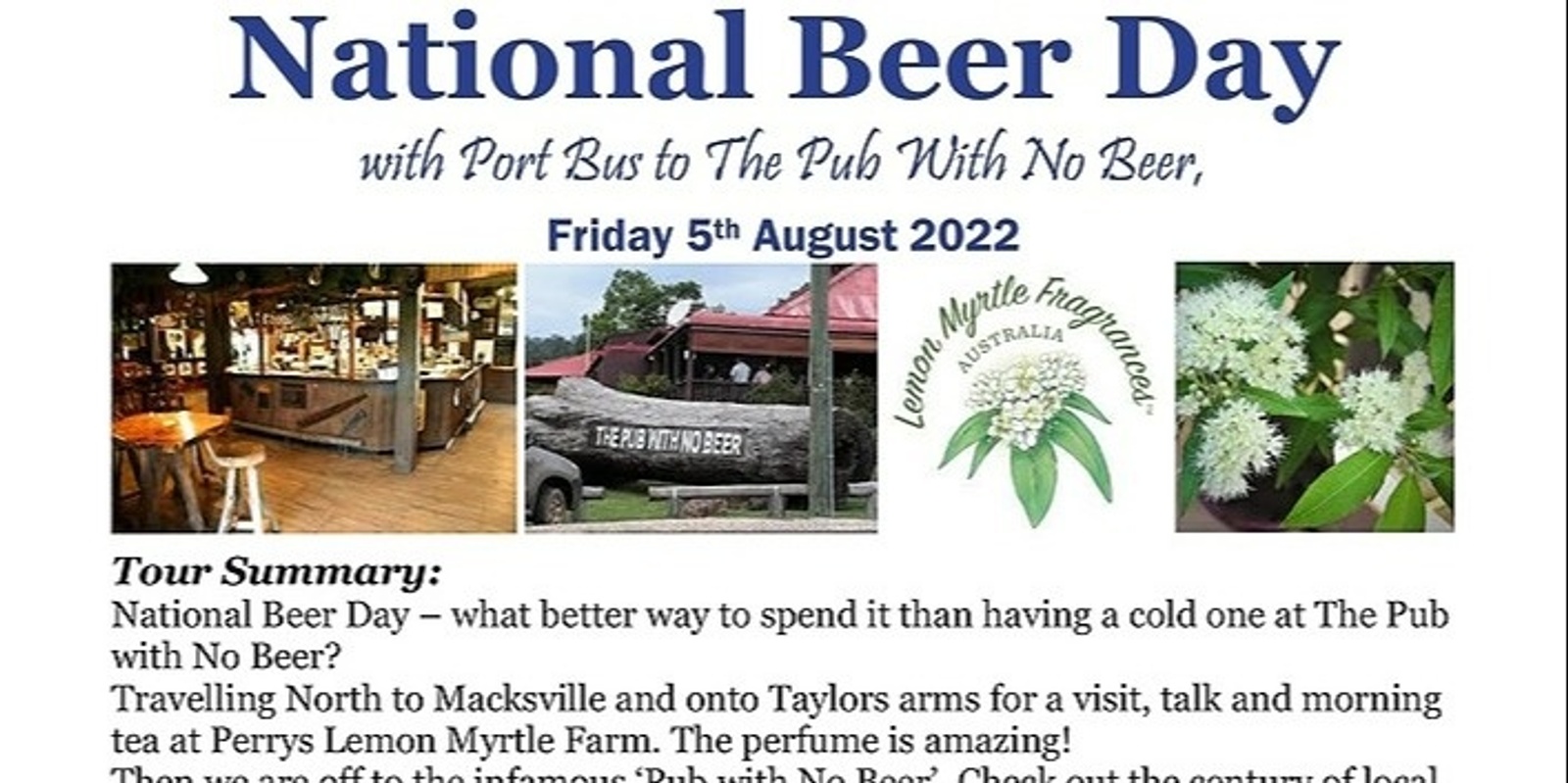Banner image for National Beer Day to The Pub With No Beer