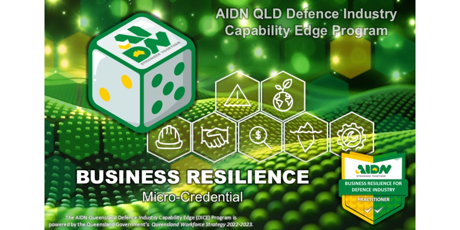 Banner image for AIDN QLD DICE Micro-Credential 2: Business Resilience for Defence Industry Small to Medium Enterprise (SMEs)