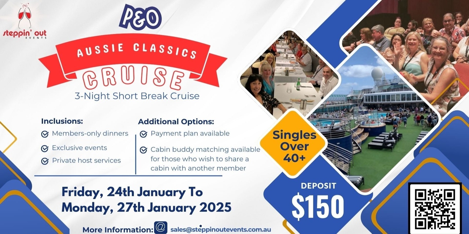 Banner image for P&O Cruise | 3 Night Getaway | Singles Over 40 | Depart Melbourne | Hosted | Inclusive Private Onboard events | Last P&O Cruise Melbourne | Social Fun Interactive Accommodation Meals 