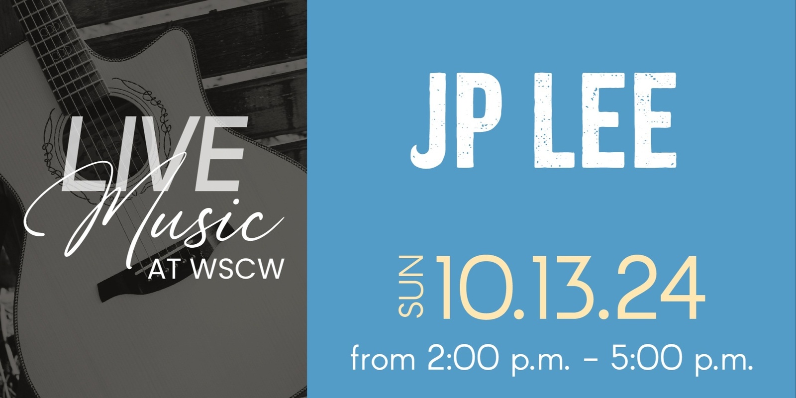 Banner image for JP Lee Live at WSCW October 13