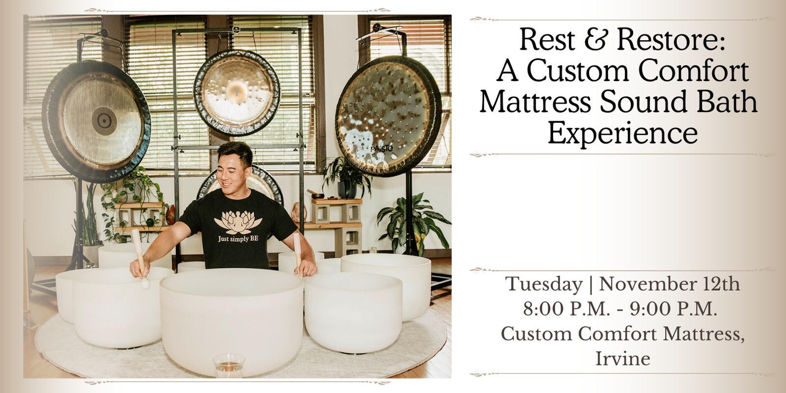 Banner image for Rest & Restore: A Custom Comfort Mattress Sound Bath Experience (Irvine)