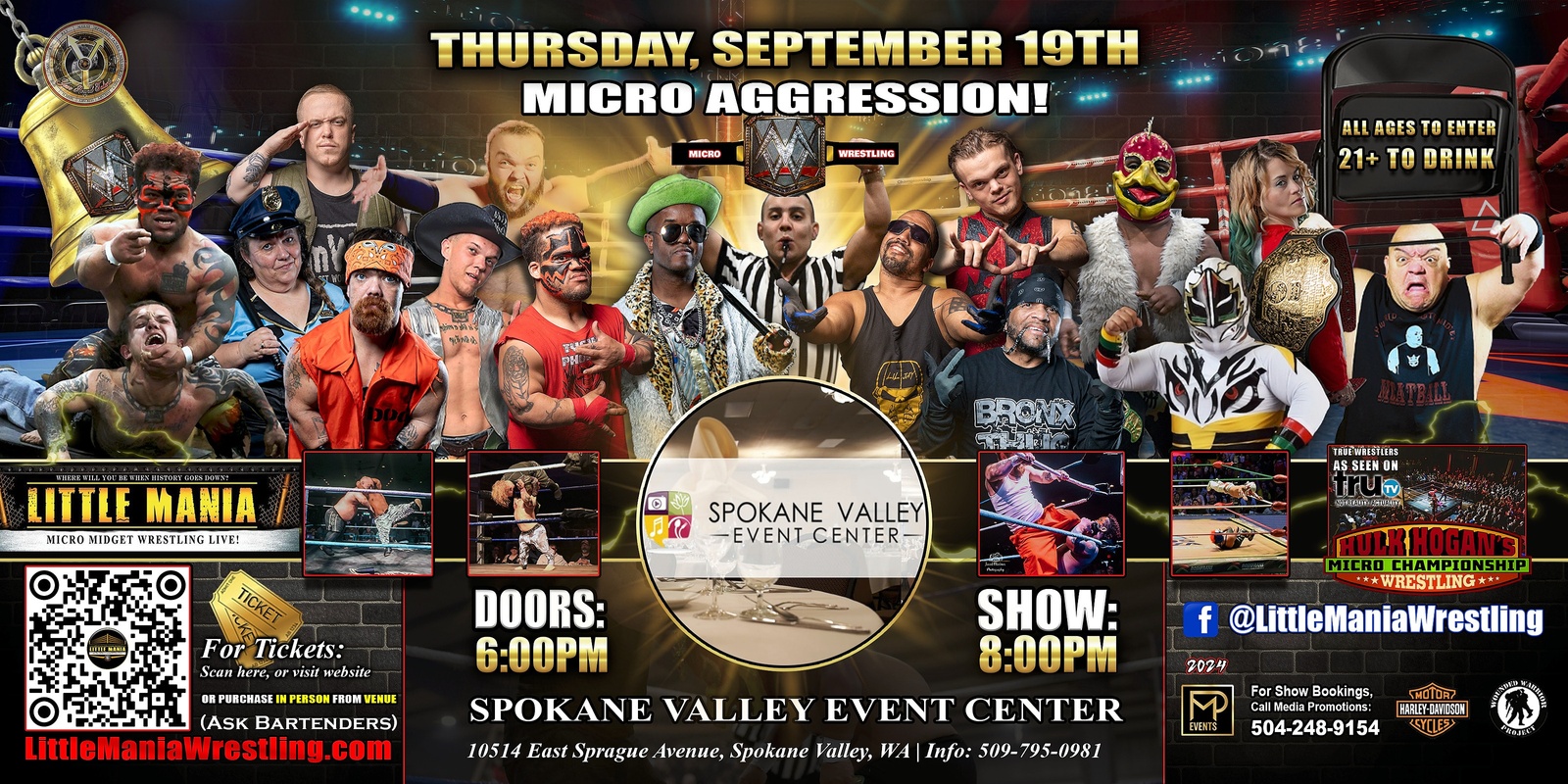 Banner image for Spokane Valley, WA - Micro-Wrestling All * Stars: Show #1 All Ages - Little Mania Rips Through the Ring!