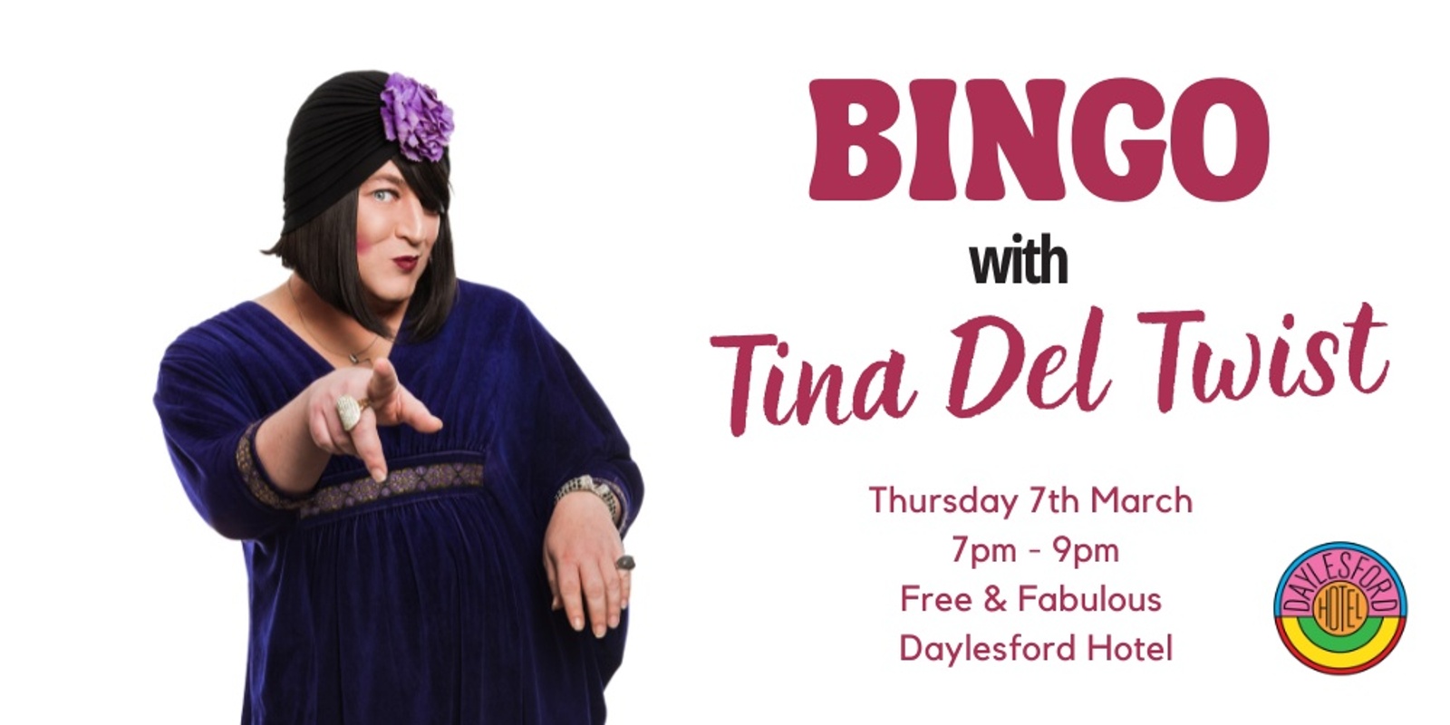Banner image for Tina Del Twist Bingo @ Daylesford Hotel - ChillOut Festival 2024