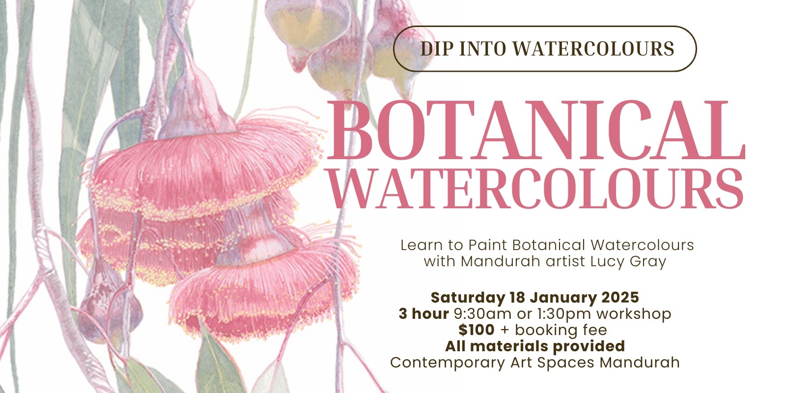 Banner image for Botanical Watercolours Workshop with Lucy Gray - 18 Jan