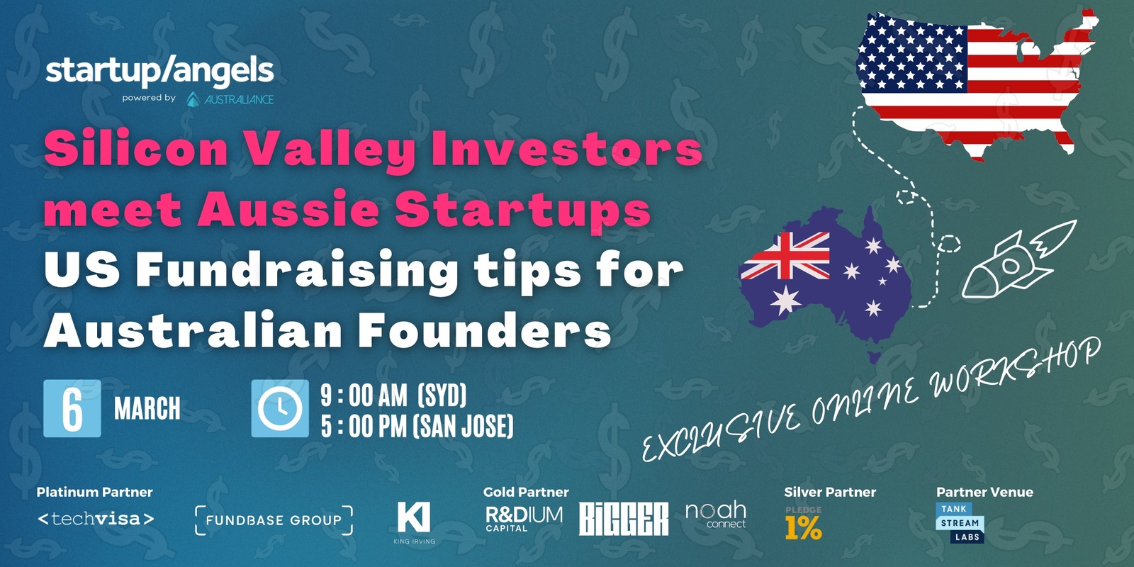 Banner image for Startup&Angels & YEH | WORKSHOP : Silicon Valley Investors Meet Aussie Startups: US Fundraising Tips for Australian Founders | Sydney