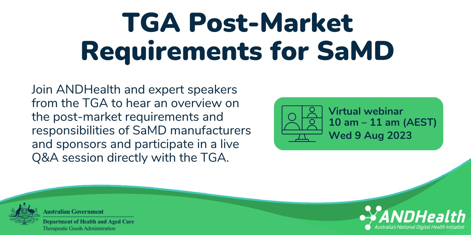 Banner image for TGA Post-Market Requirements for SaMD Manufacturers and Sponsors