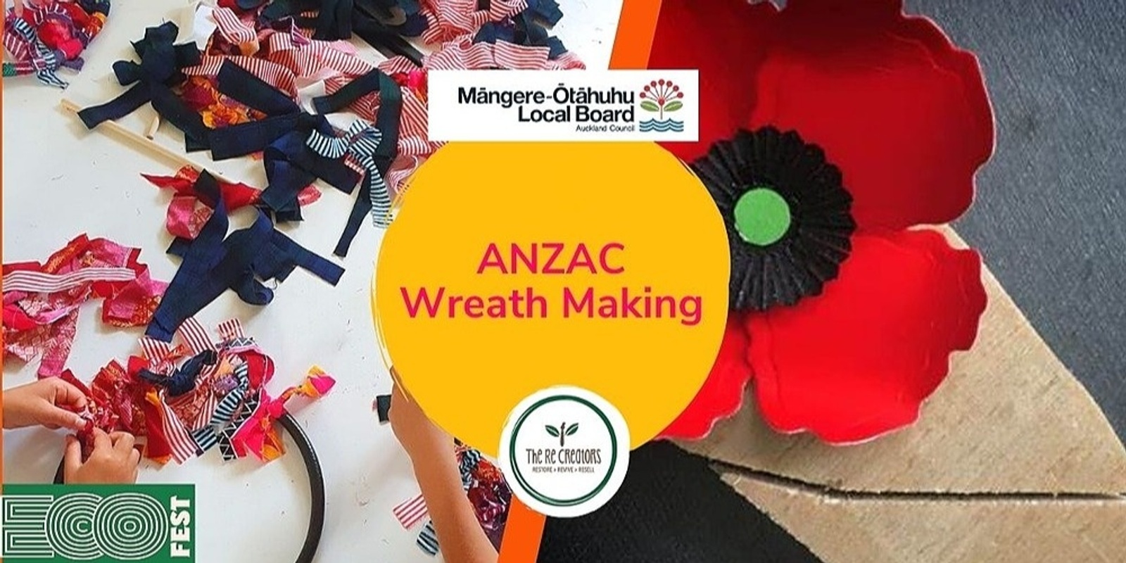 Banner image for Anzac Wreath Making, Otahuhu Town Hall Community Centre Friday 14 April 2 pm - 4 pm