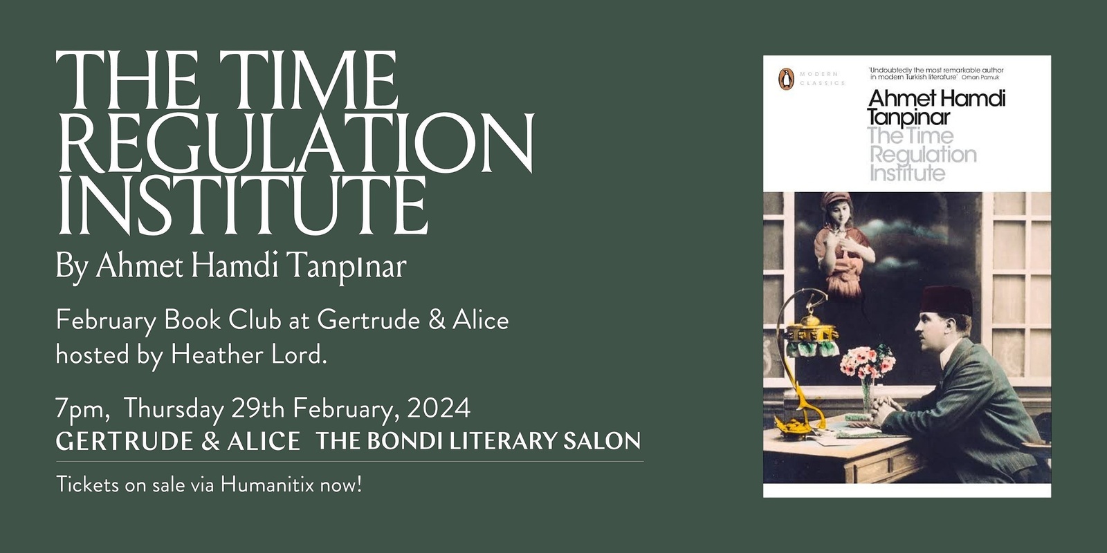 Banner image for Bondi Literary Salon February Book Club: The Time Regulation Institute