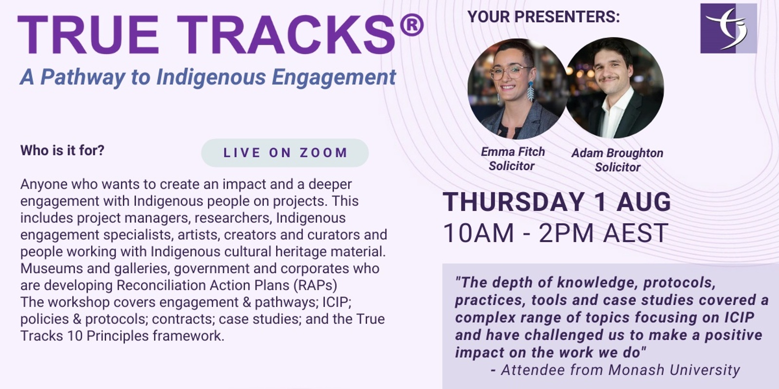 Banner image for True Tracks®: A pathway to Indigenous engagement (Thu 1 Aug 2024)