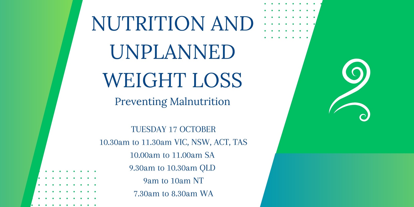 Nutrition and Unplanned Weight Loss Humanitix