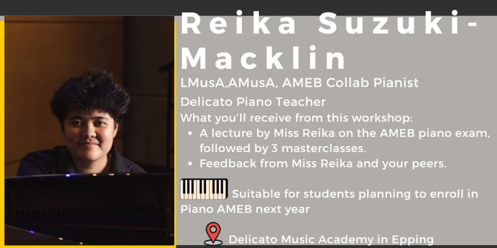 Banner image for  AMEB Workshop with Miss Reika Suzuki-Macklin