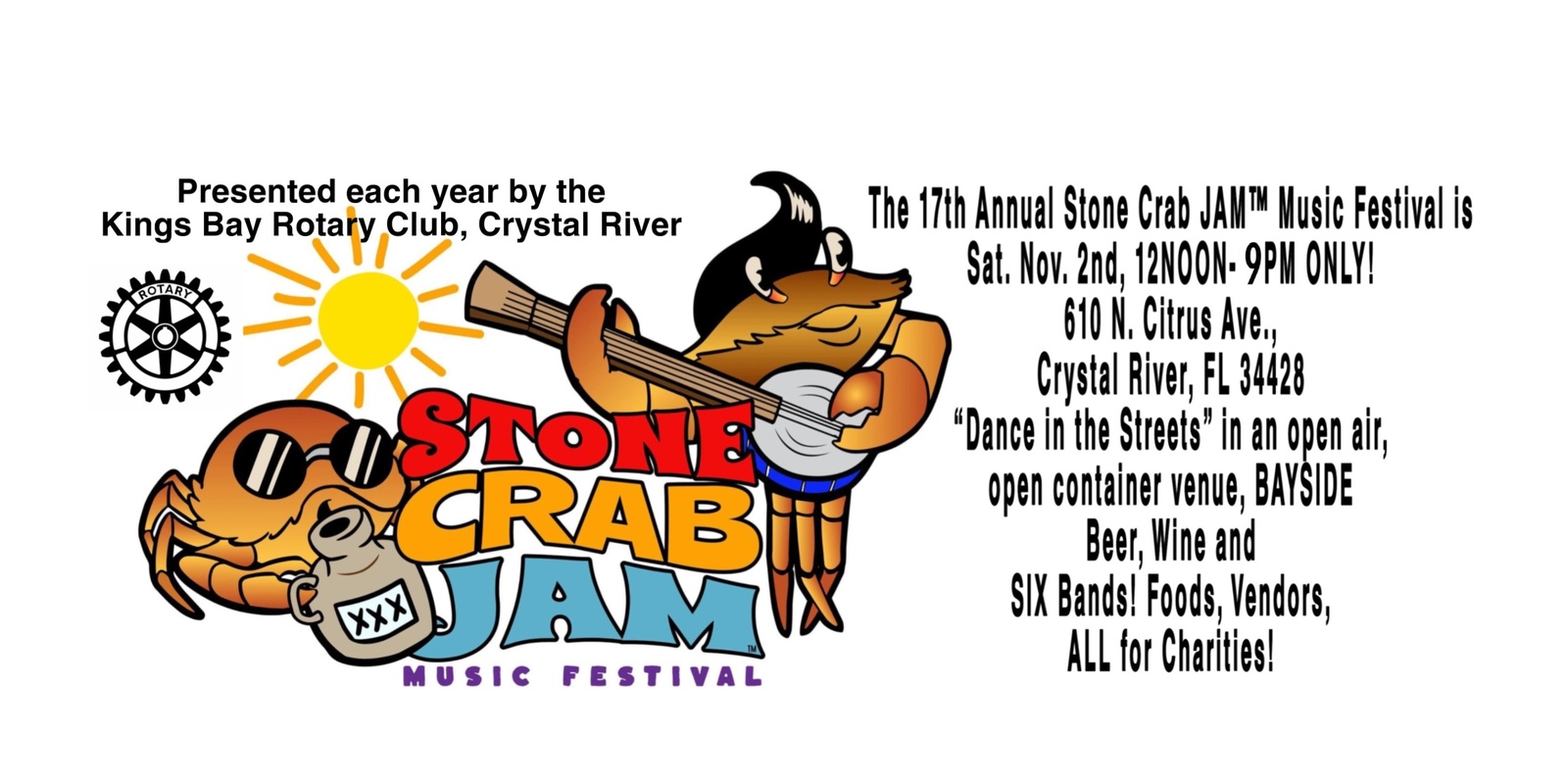 Banner image for 2024 Stone Crab JAM Music Festival