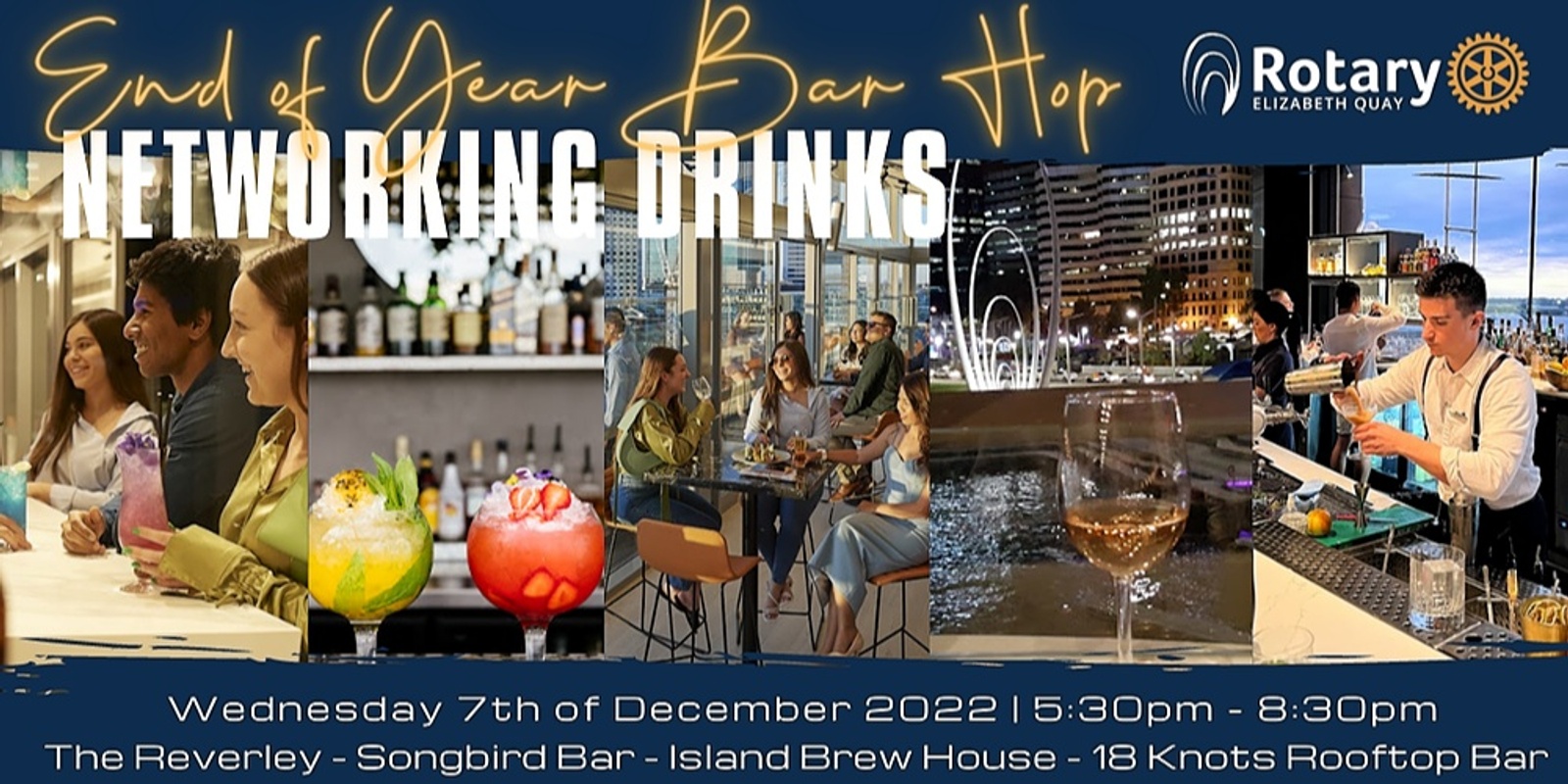 Banner image for End of Year 2022 Bar Hop - Networking Drinks
