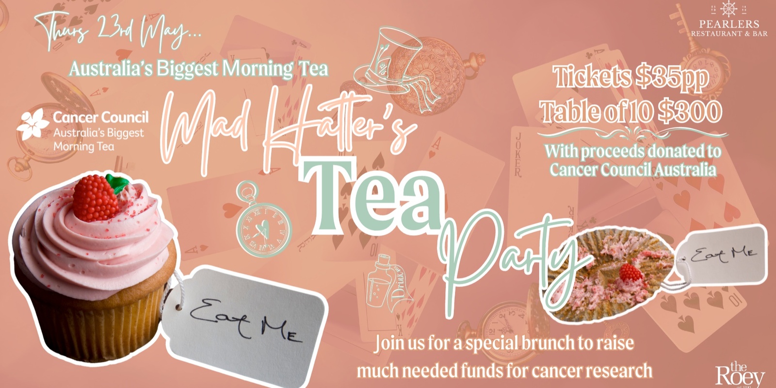 Banner image for Australias Biggest Morning Tea: MAD HATTERS TEA PARTY @ Pearlers Restaurant