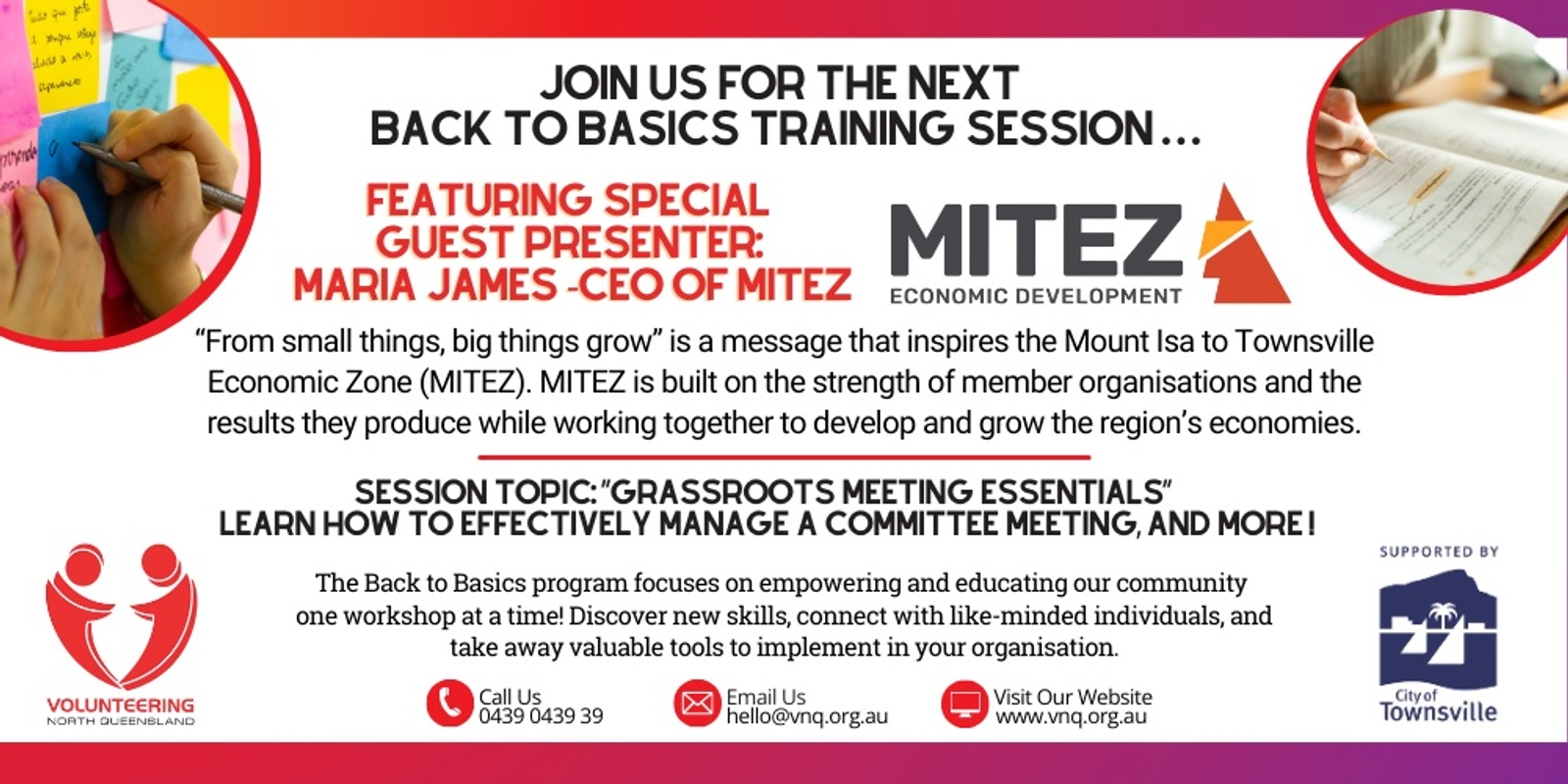 Banner image for BACK TO BASICS: October 23rd Session "Grassroots Meeting Essentials"