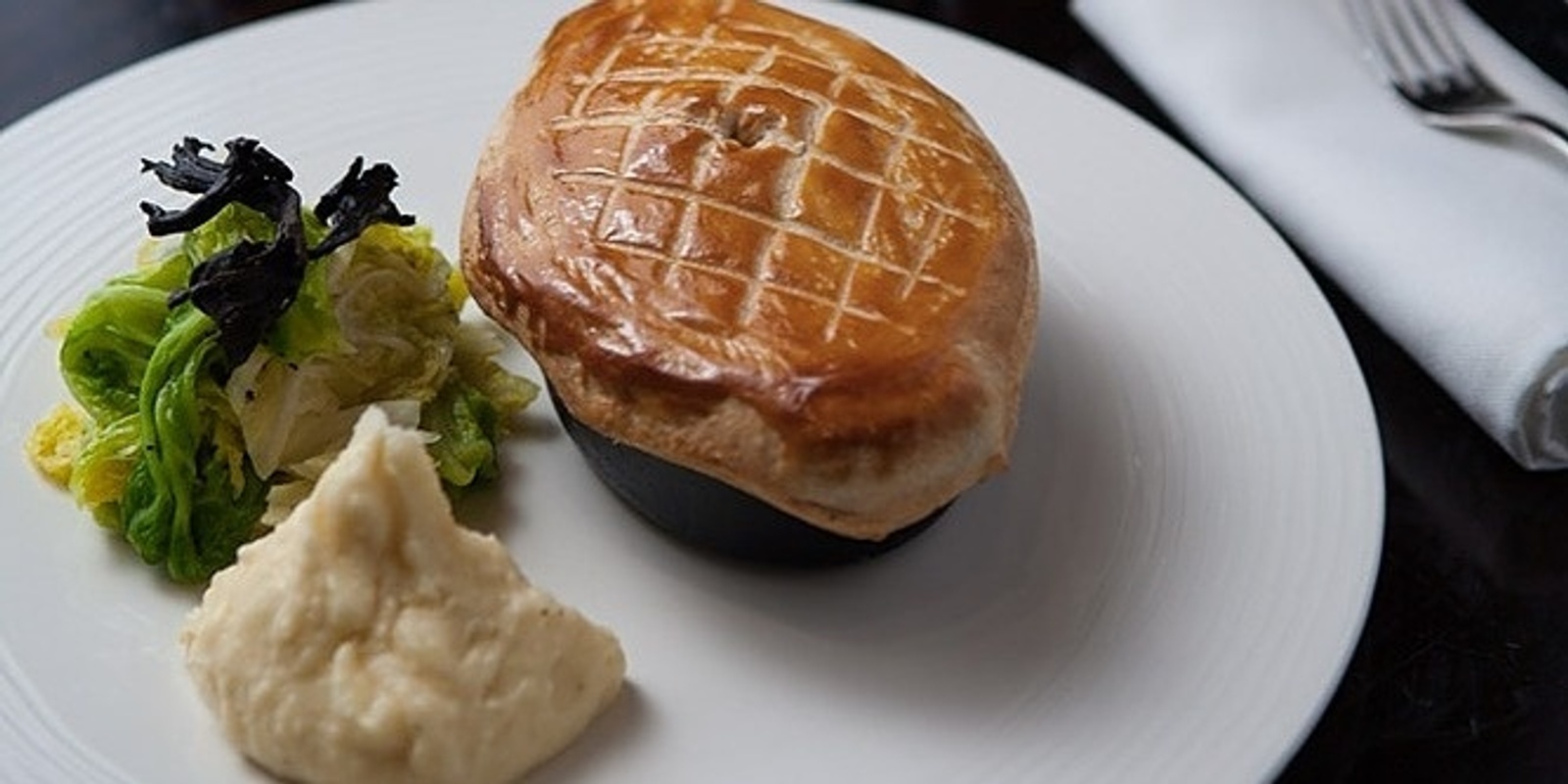 Banner image for Family Dinner Cooking Class: Chicken, Mushroom & Red Wine Pie with Garlicky Cauliflower Purée and Greens