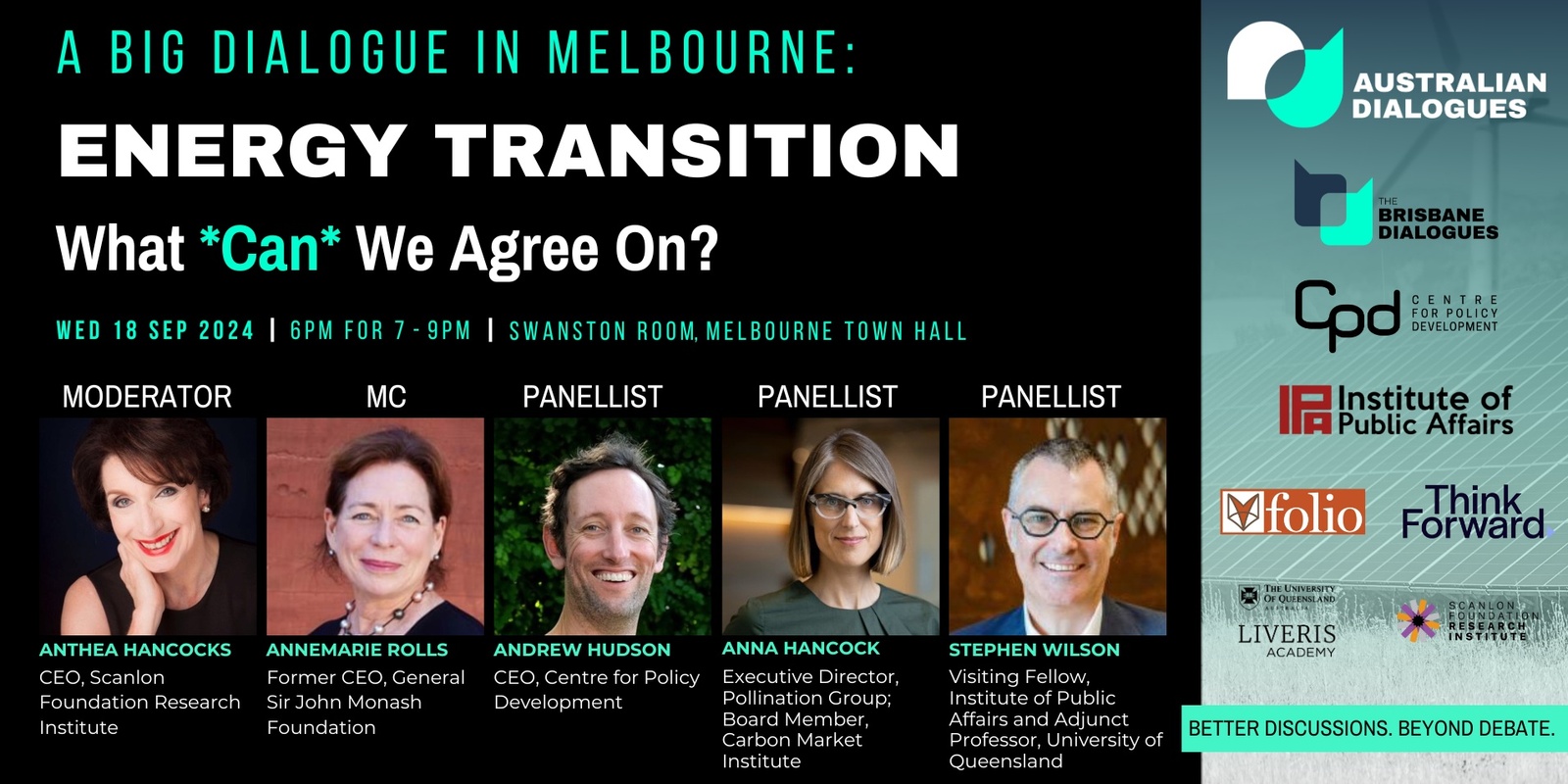 Banner image for A Big Dialogue in Melbourne: Energy Transition - What *Can* We Agree On?