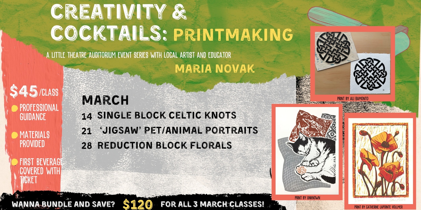 Banner image for Creativity & Cocktails: March Printmaking Series