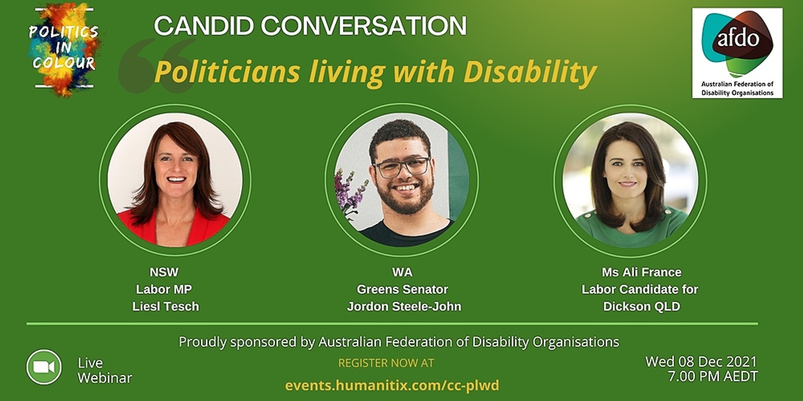 Banner image for Candid Conversation with Politicians living with Disability 